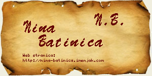 Nina Batinica vizit kartica